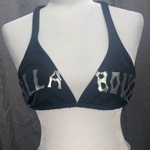 Bikini top by billabong black and silver shimmer s